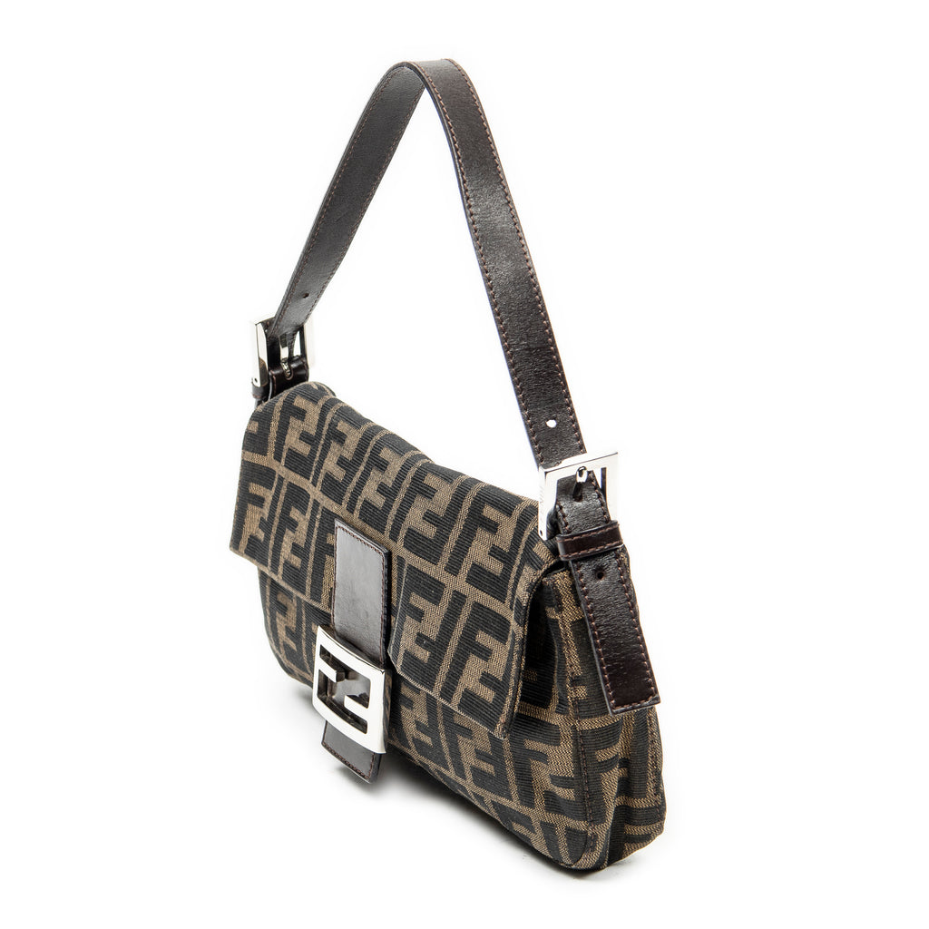 Shoulder Bag Baguette Brown Zucca Canvas