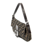 Shoulder Bag Baguette Brown Zucca Canvas