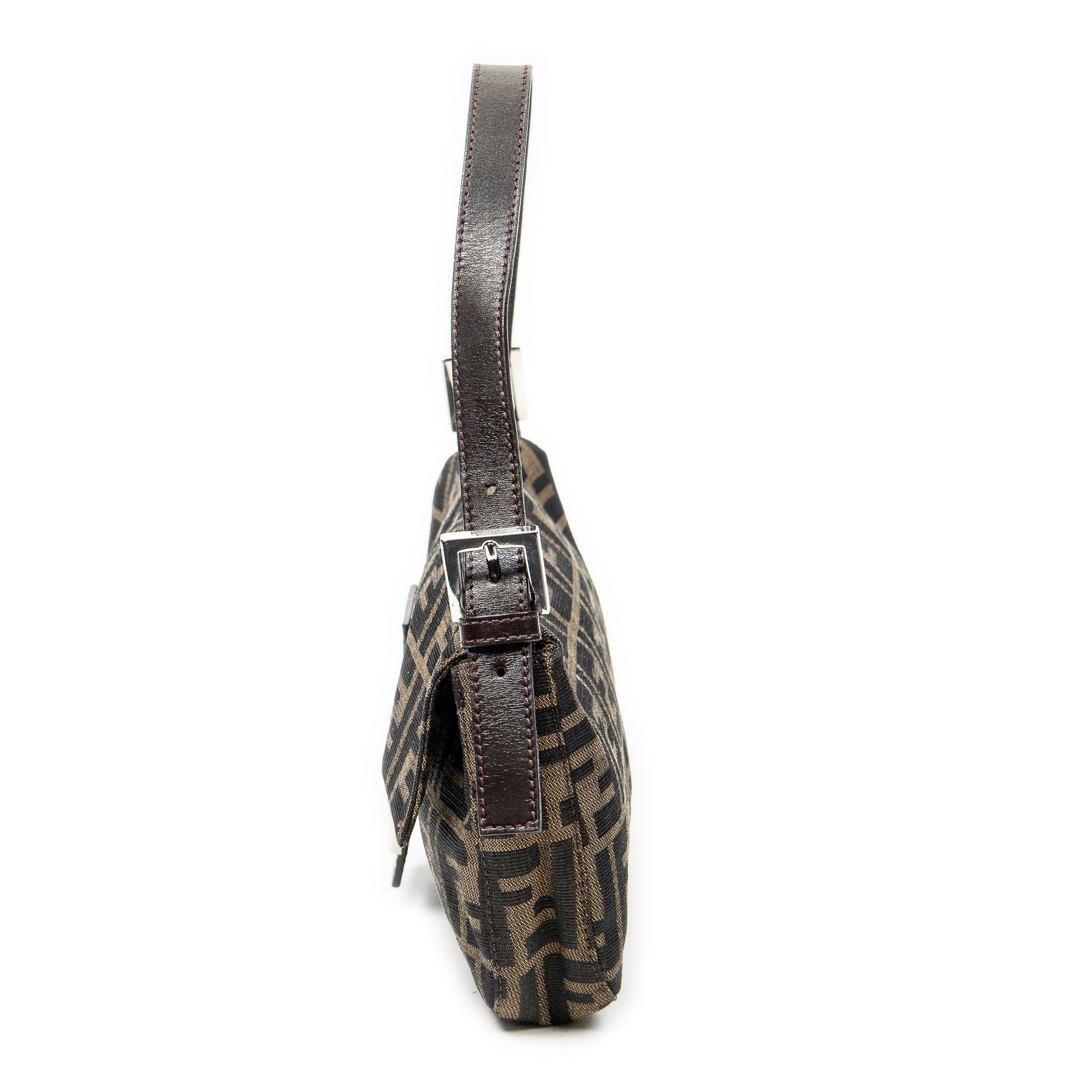 Shoulder Bag Baguette Brown Zucca Canvas