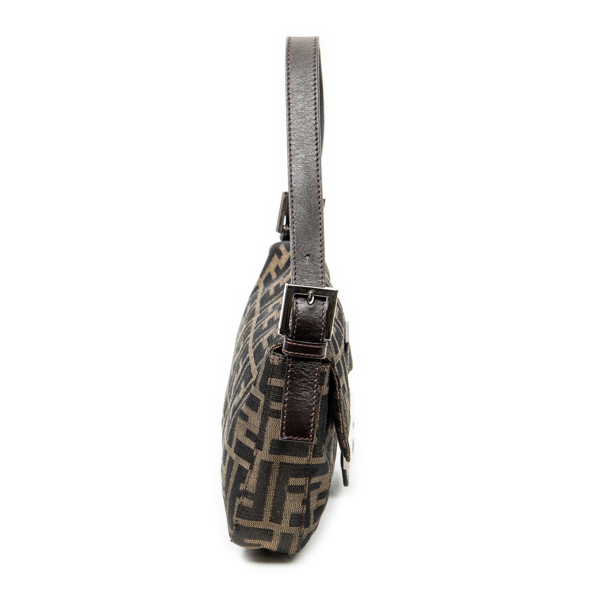 Shoulder Bag Baguette Brown Zucca Canvas