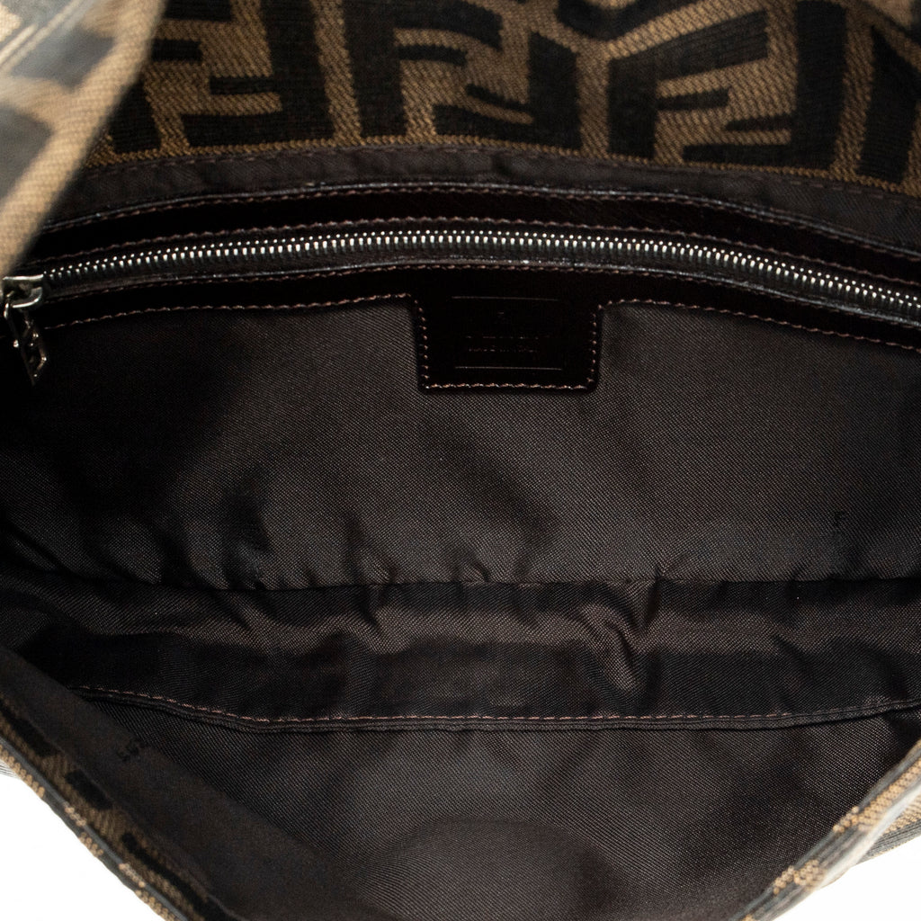 Shoulder Bag Baguette Brown Zucca Canvas