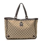 Handbag Large Abbey D-Ring Tote Beige Monogrammed Canvas