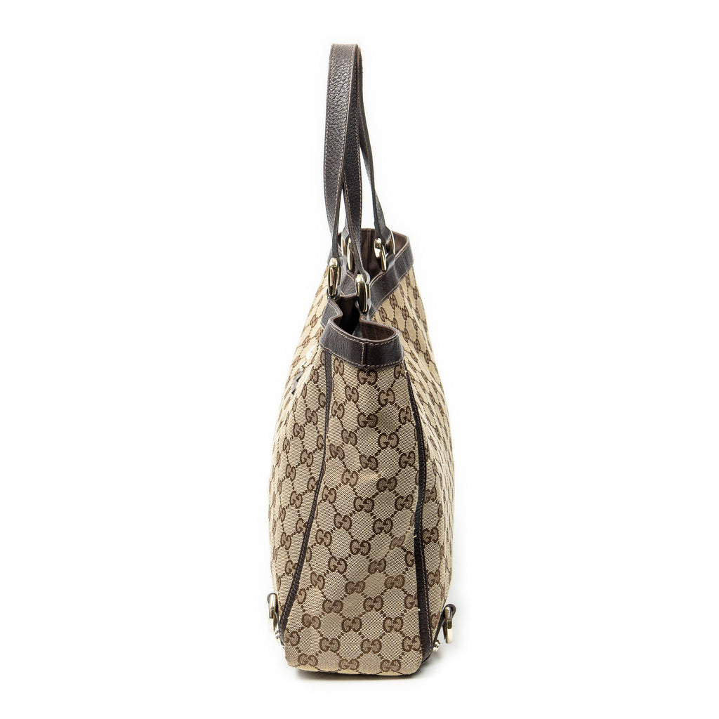 Handbag Large Abbey D-Ring Tote Beige Monogrammed Canvas