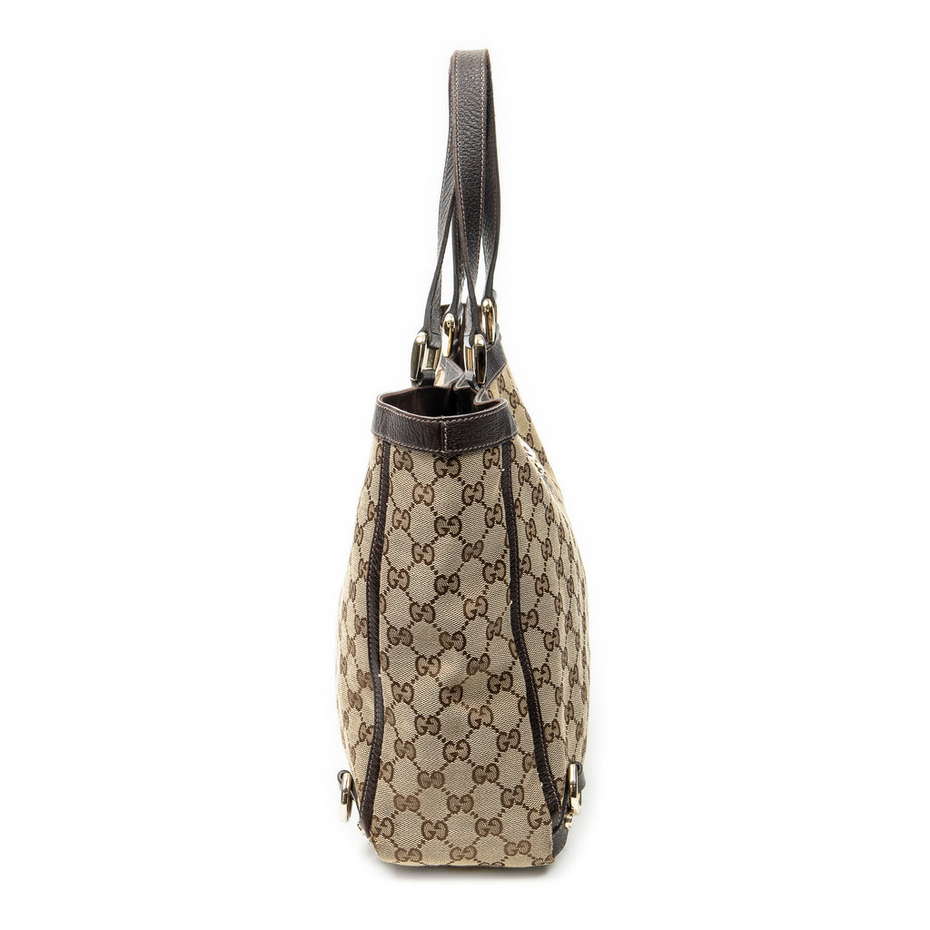 Handbag Large Abbey D-Ring Tote Beige Monogrammed Canvas
