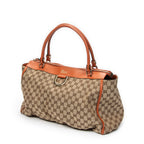 Shoulder Bag Abbey D-Ring Zip Tote Beige Monogrammed Canvas