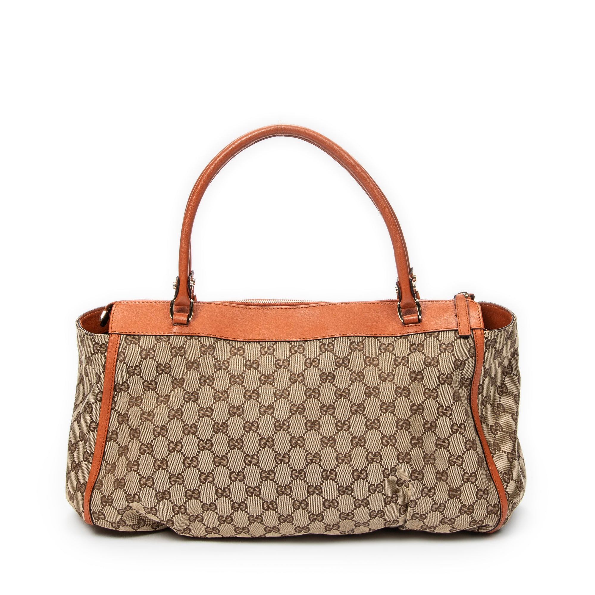 Shoulder Bag Abbey D-Ring Zip Tote Beige Monogrammed Canvas
