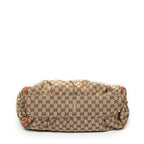 Bolso de Hombro Abbey D-Ring Zip Tote Lona Monogramada Beige