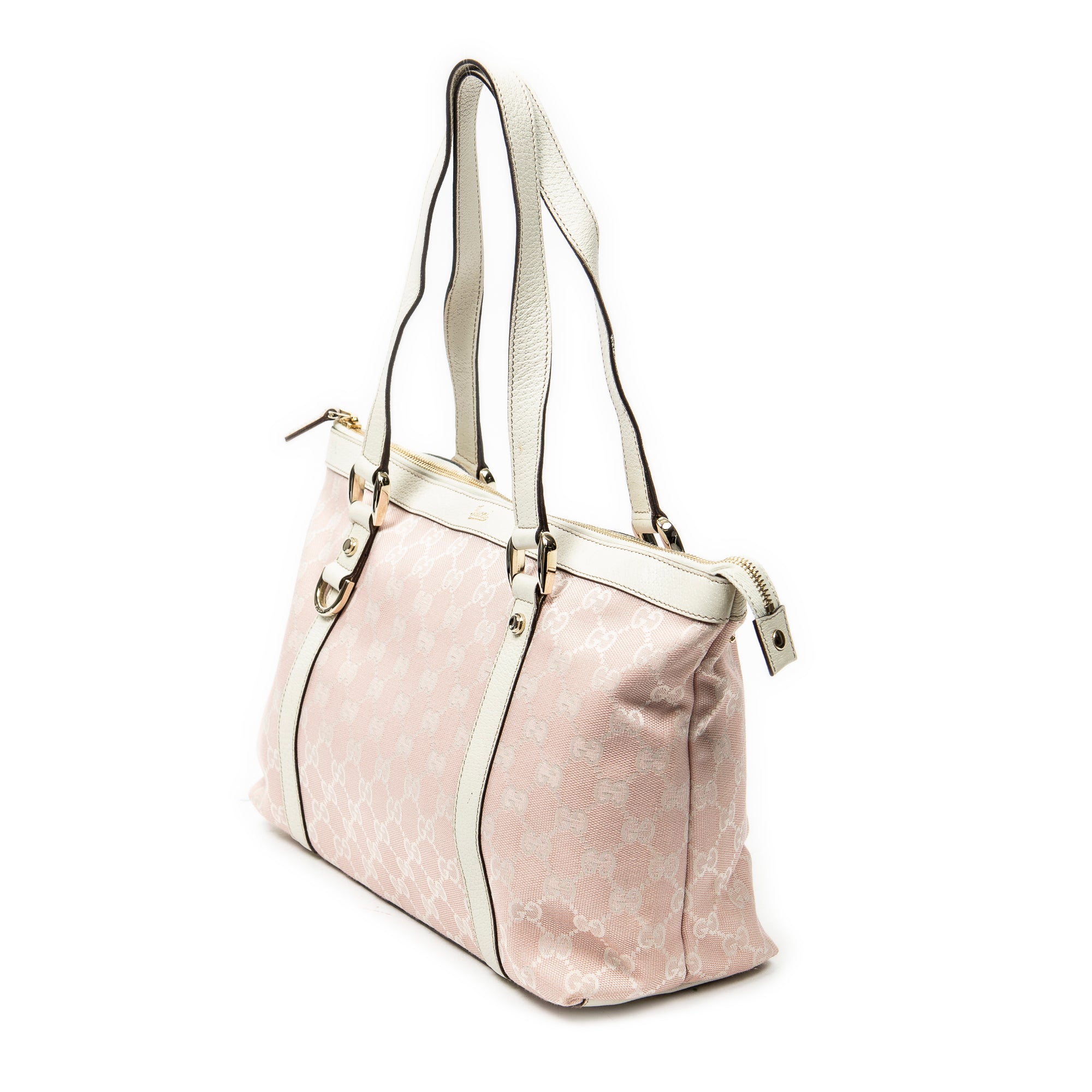 Shoulder Bag Abbey Zip Tote Pink Monogrammed Canvas