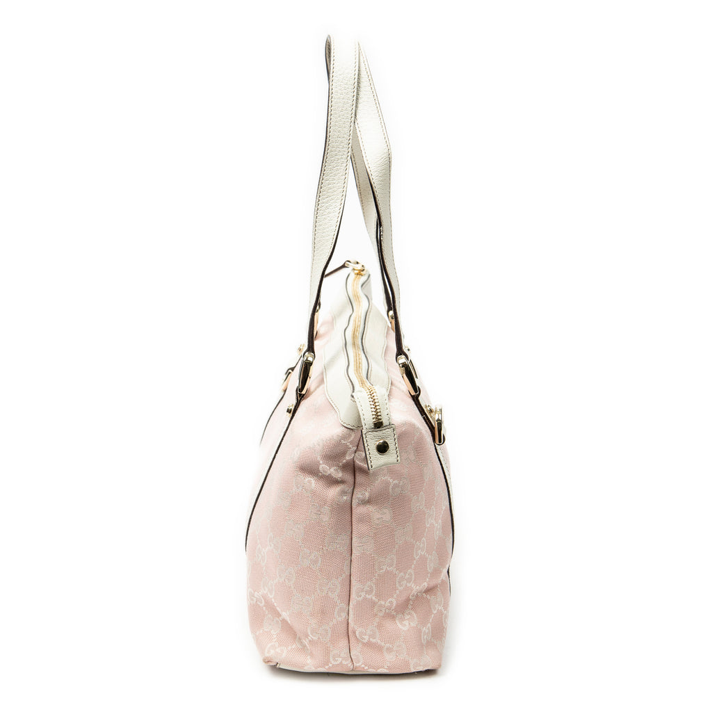 Shoulder Bag Abbey Zip Tote Pink Monogrammed Canvas