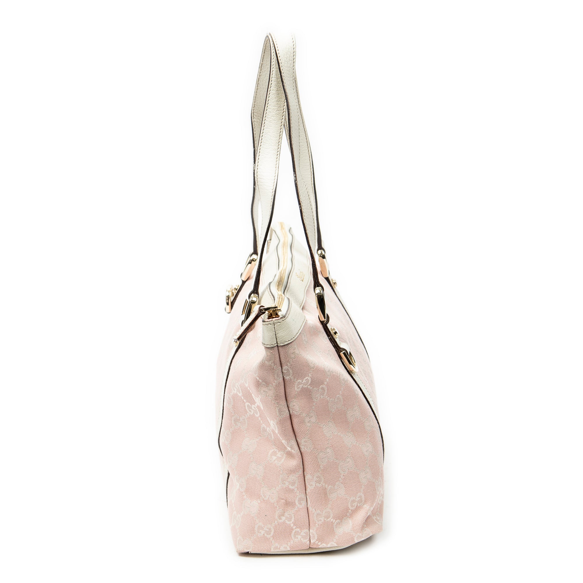 Shoulder Bag Abbey Zip Tote Pink Monogrammed Canvas