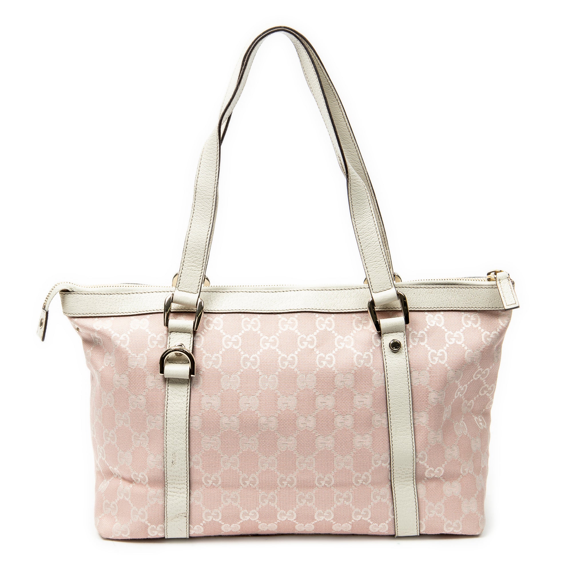 Shoulder Bag Abbey Zip Tote Pink Monogrammed Canvas