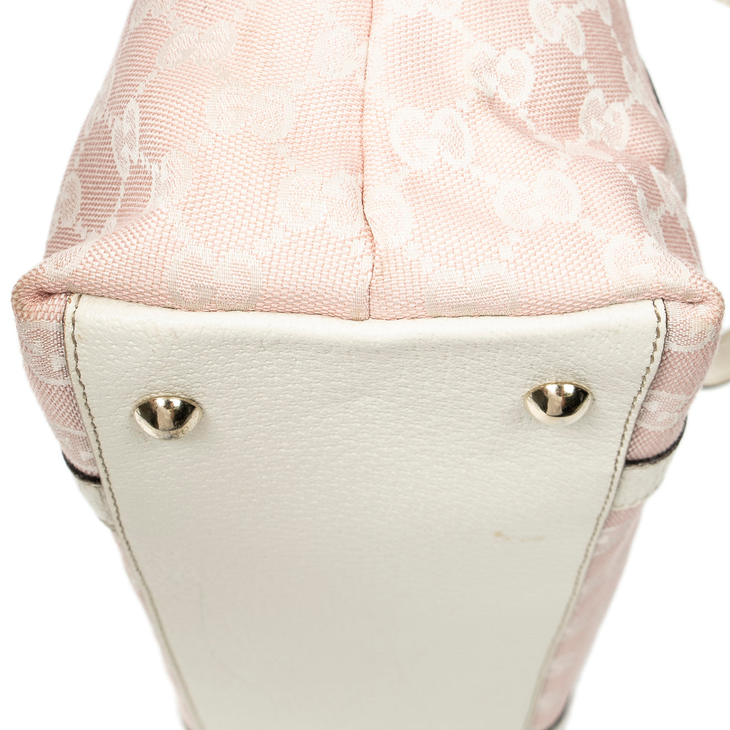 Shoulder Bag Abbey Zip Tote Pink Monogrammed Canvas
