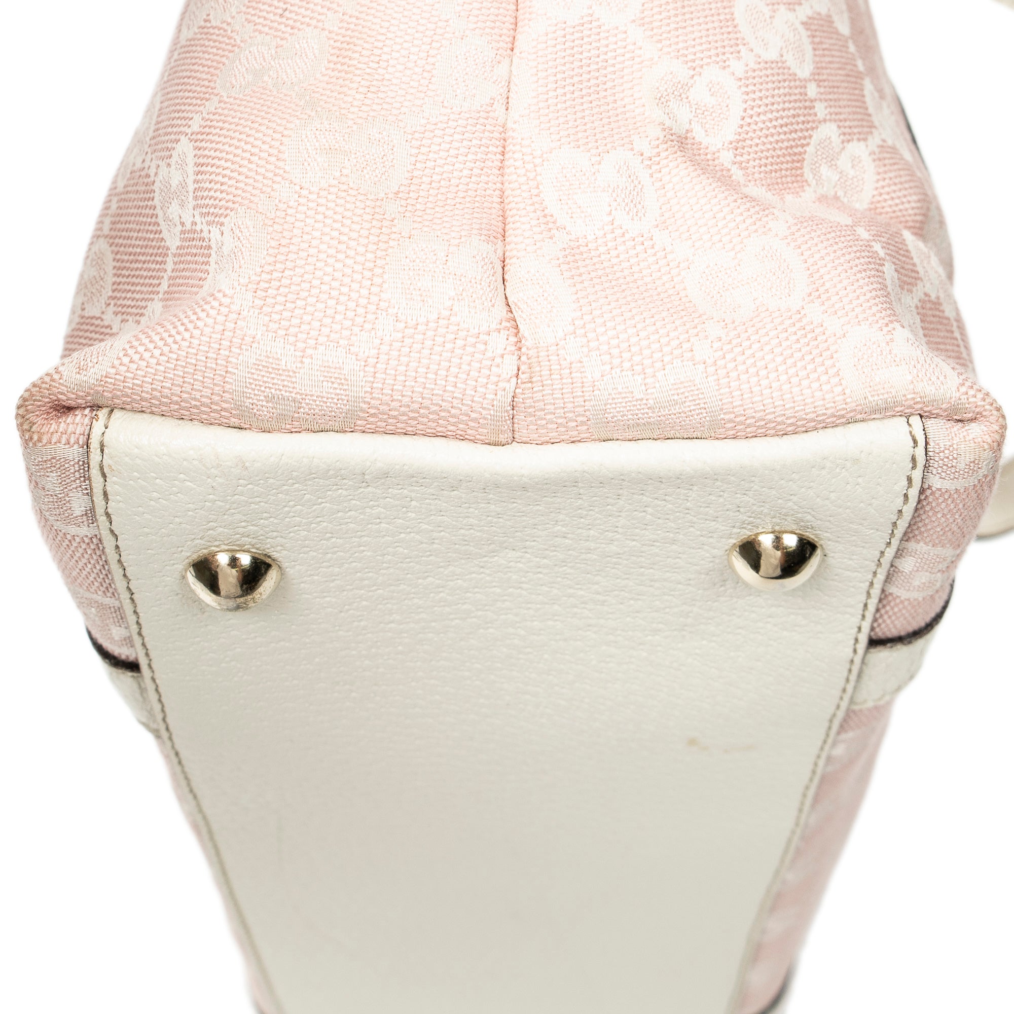 Shoulder Bag Abbey Zip Tote Pink Monogrammed Canvas