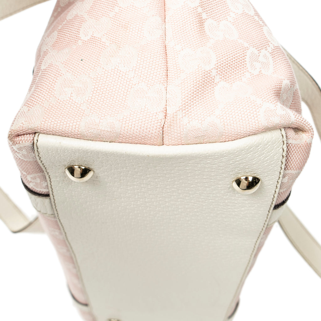 Shoulder Bag Abbey Zip Tote Pink Monogrammed Canvas
