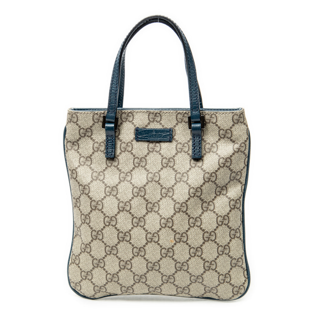 Handbag Mini Flat Tote Beige Supreme Coated Canvas
