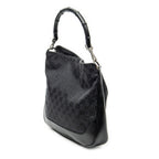 Shoulder Bag Bamboo Top Handle Hobo Black Monogrammed Canvas