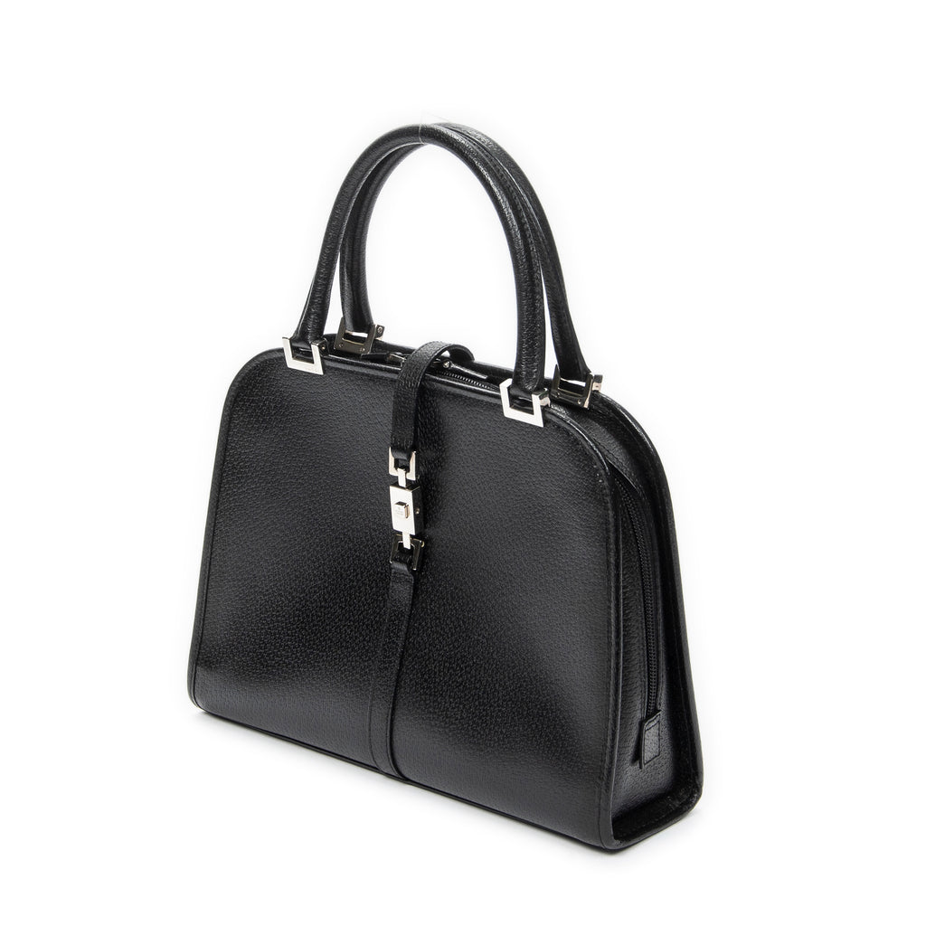 Shoulder Bag Jackie Dome Bag Black Calfskin Leather