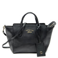 Shoulder Bag Mini Swing Tote Black Calfskin Leather