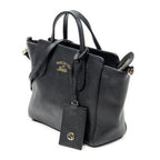 Shoulder Bag Mini Swing Tote Black Calfskin Leather
