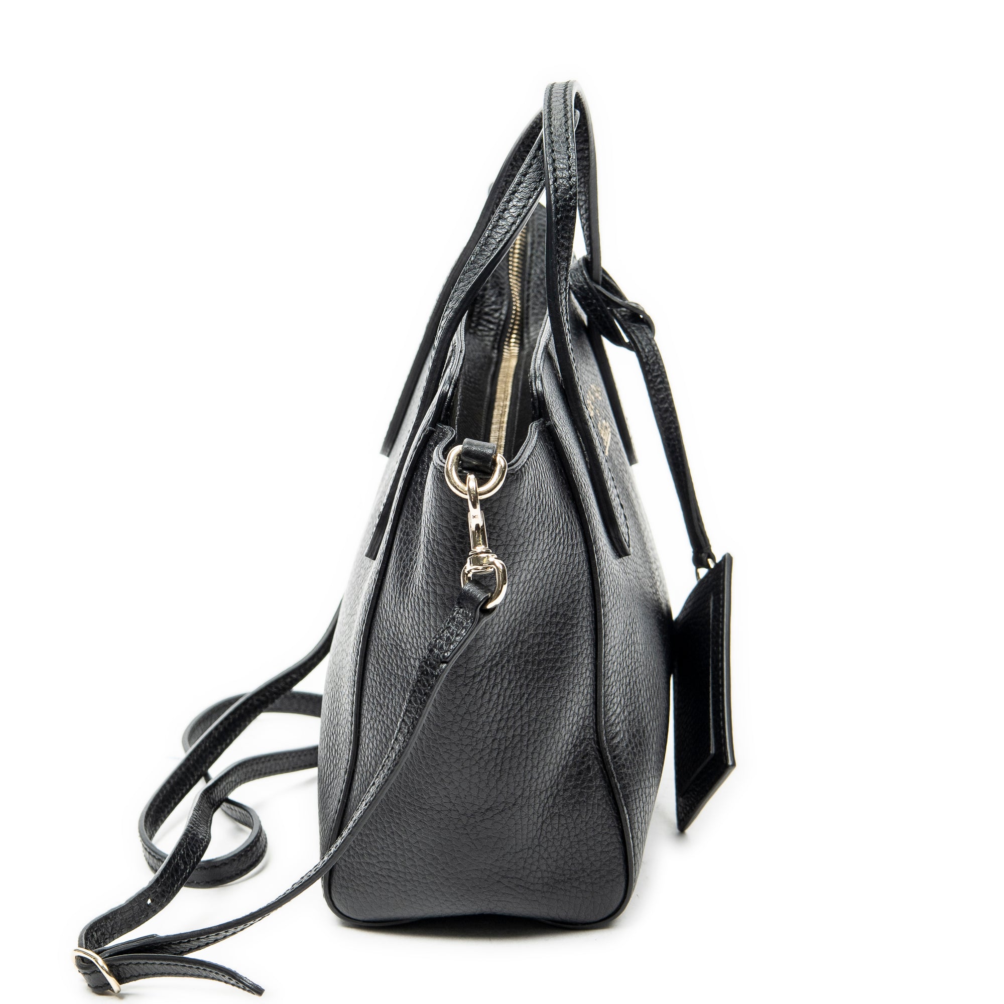 Shoulder Bag Mini Swing Tote Black Calfskin Leather