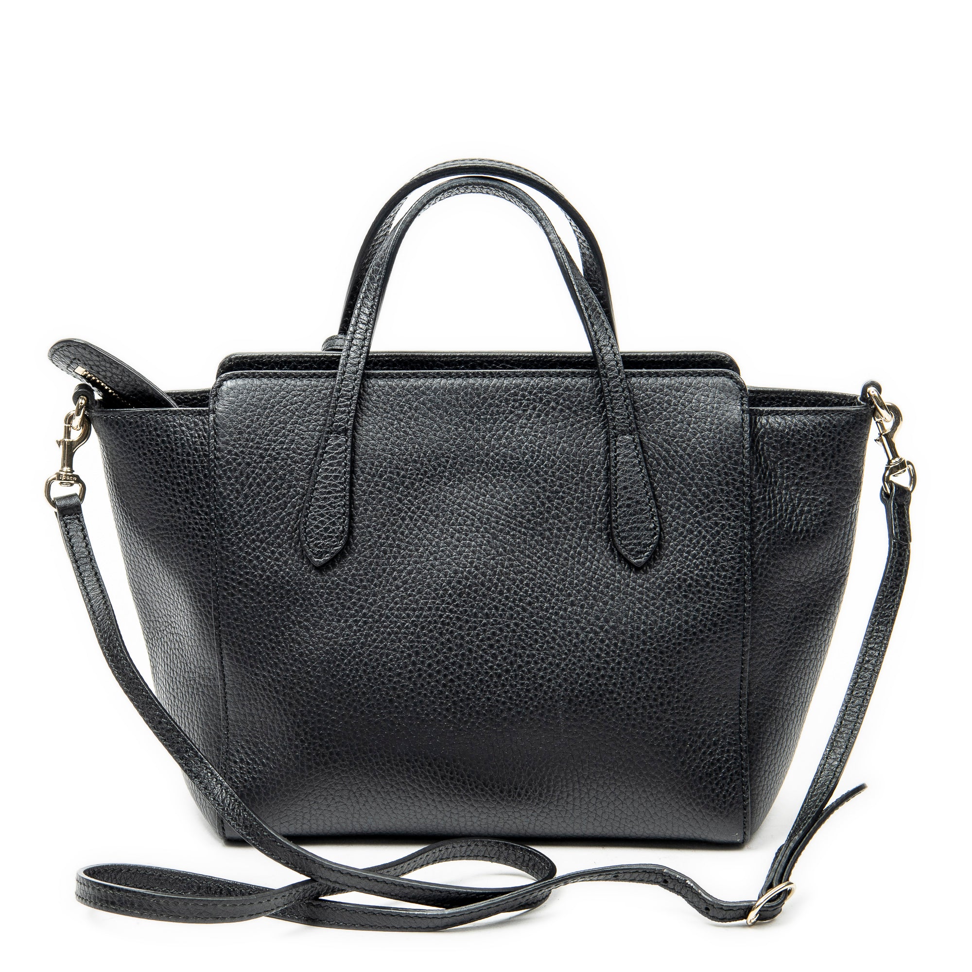 Shoulder Bag Mini Swing Tote Black Calfskin Leather