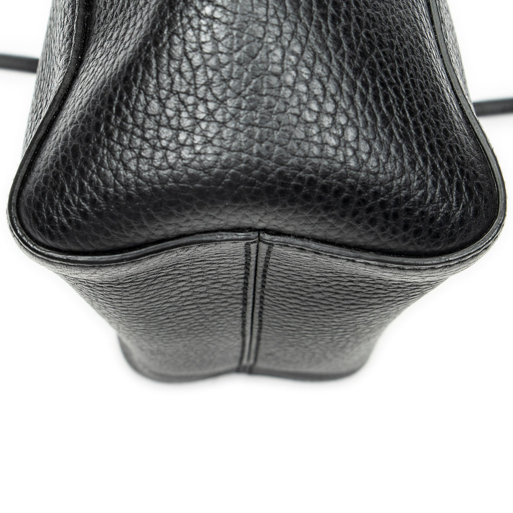 Shoulder Bag Mini Swing Tote Black Calfskin Leather