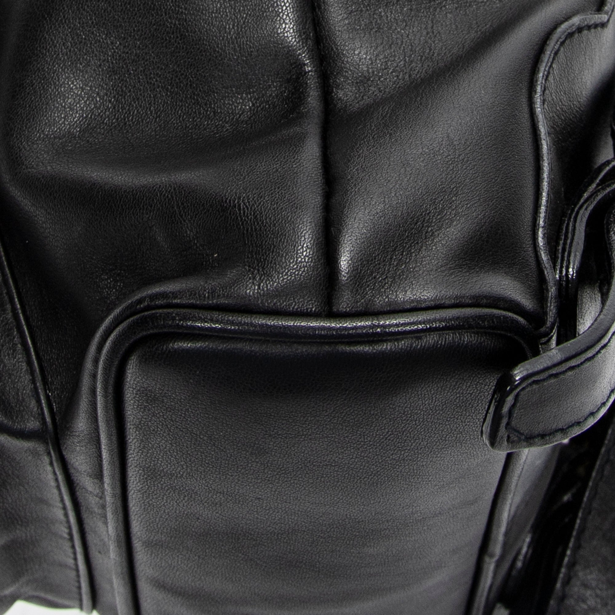 Shoulder Bag Mini Bamboo Backpack Black Calfskin Leather