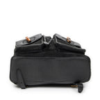 Backpack Large Bamboo Backpack Black Suede Leather