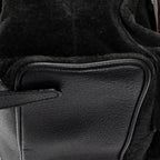 Backpack Large Bamboo Backpack Black Suede Leather