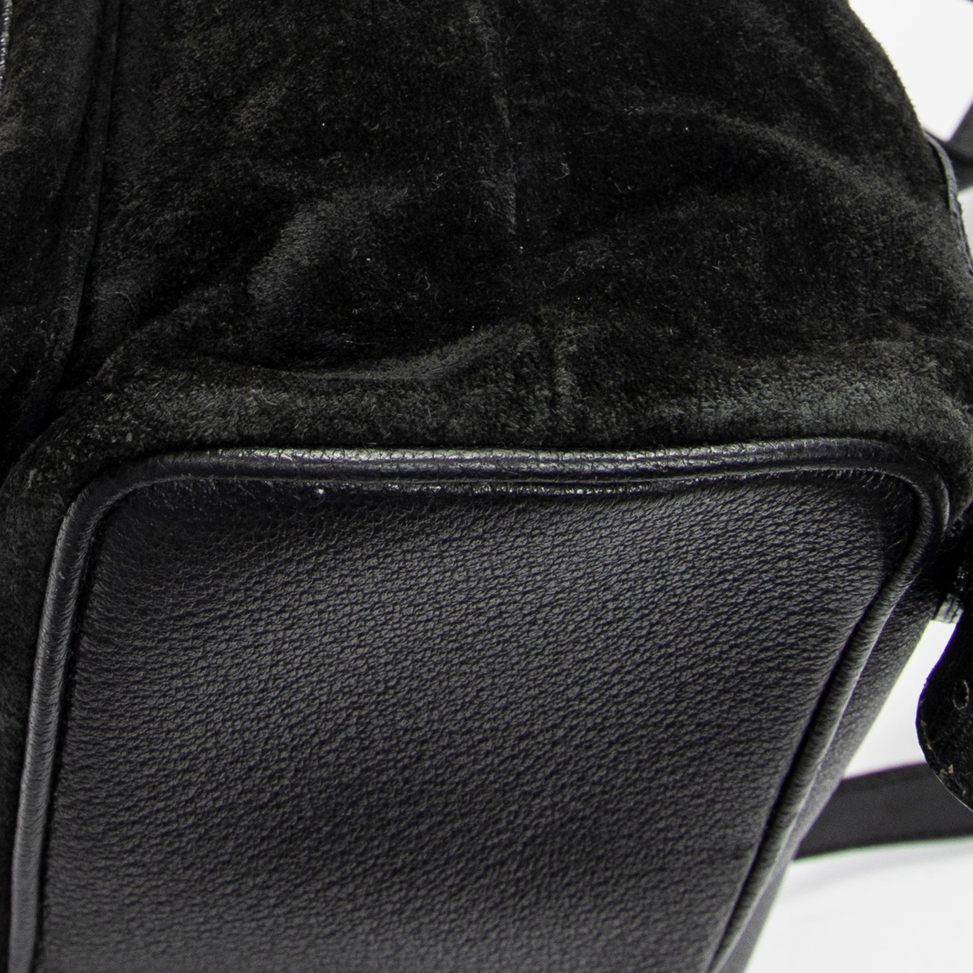 Backpack Large Bamboo Backpack Black Suede Leather