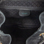 Backpack Large Bamboo Backpack Black Suede Leather