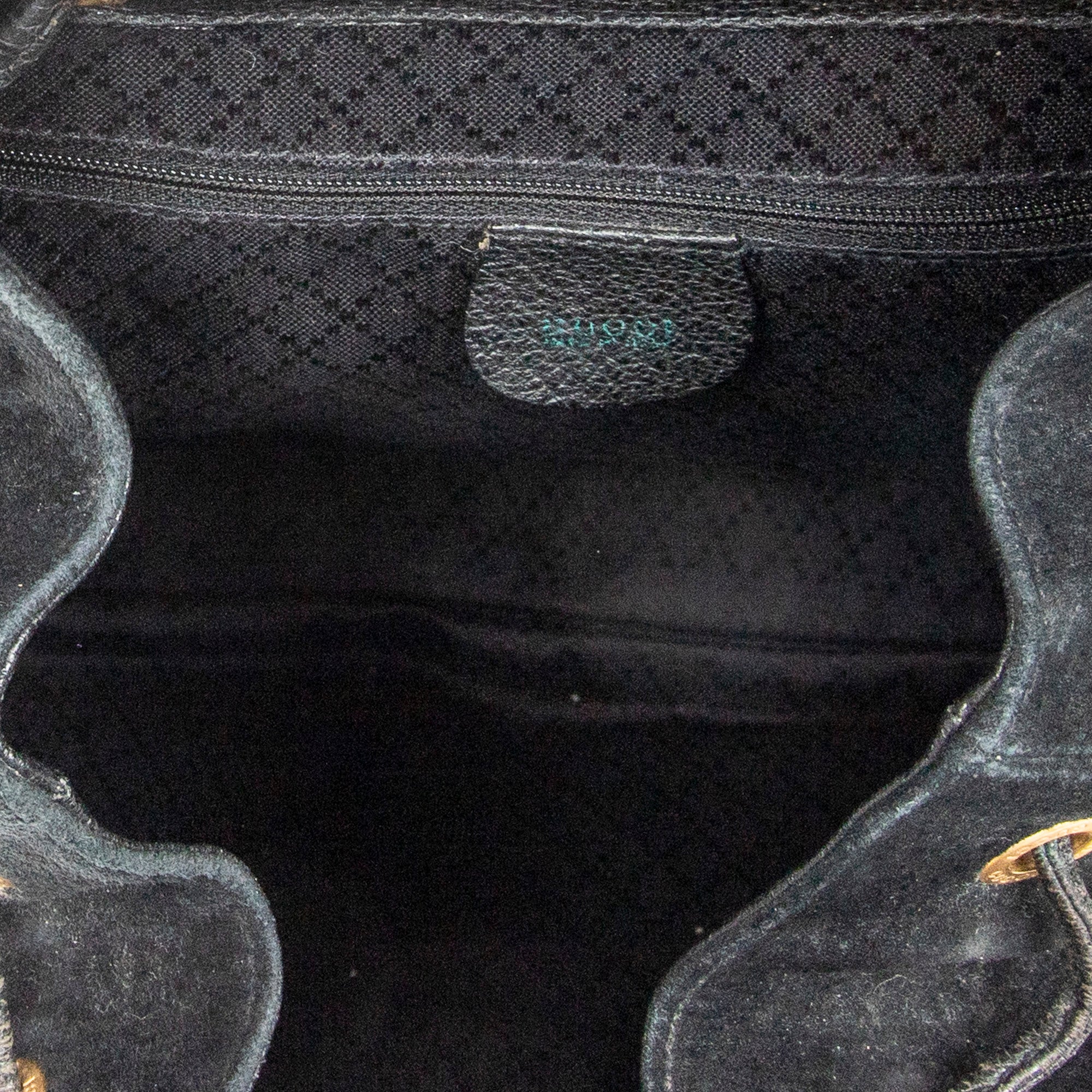 Backpack Large Bamboo Backpack Black Suede Leather