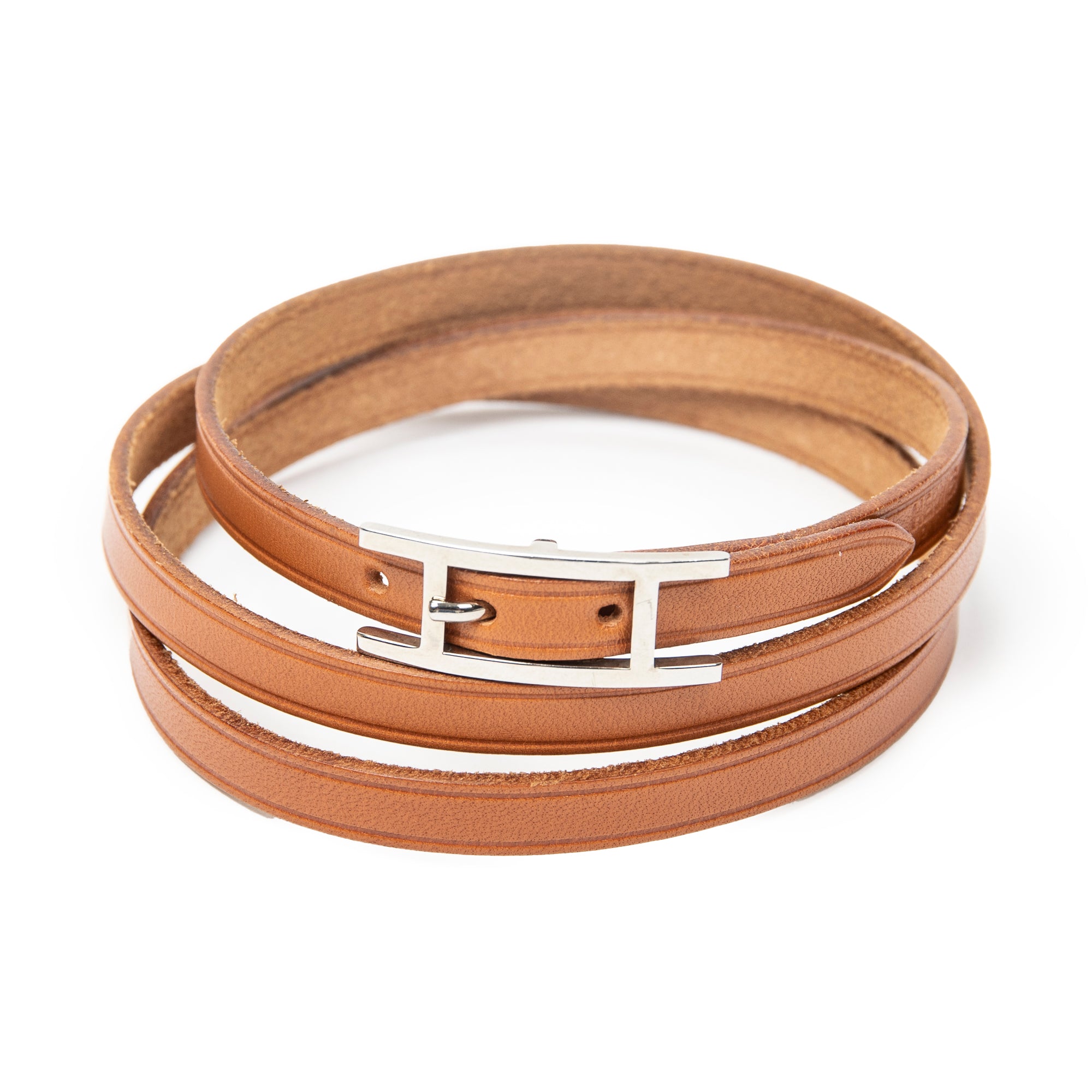 Bracelet Behapi Triple Tour Bracelet Brown Swift Leather