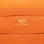 Wallet Dogon Long Wallet GM Orange Clemence Leather