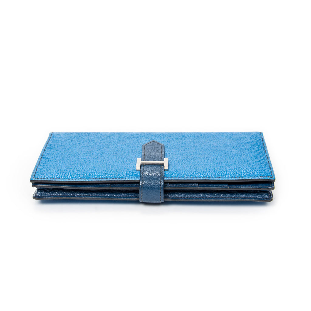 Wallet Bearn Soufflet Wallet Blue Izmir Chevre Mysore Leather