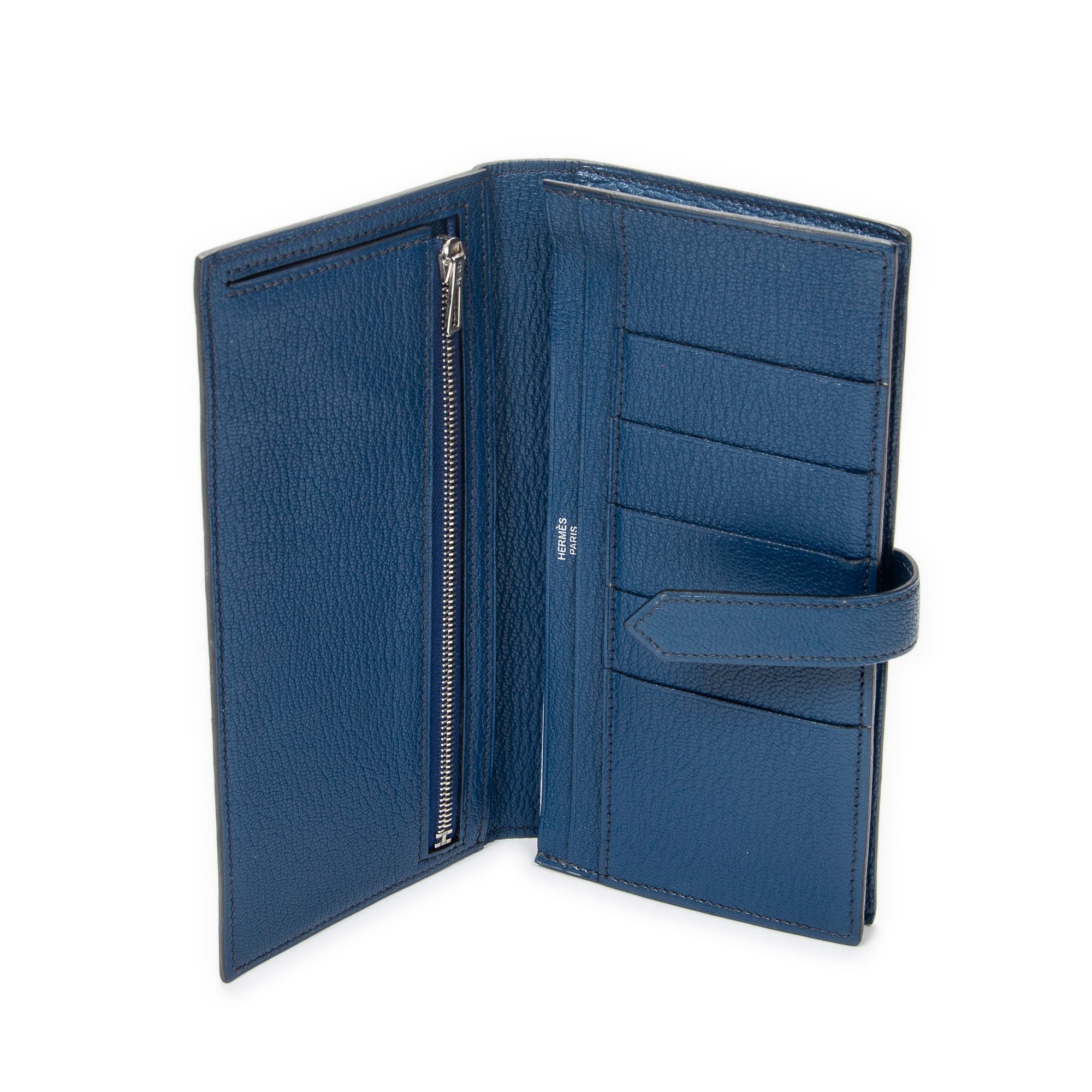 Wallet Bearn Soufflet Wallet Blue Izmir Chevre Mysore Leather
