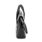 Shoulder Bag Vintage Top Handle Flap Tote Black Textured Leather