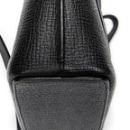 Shoulder Bag Vintage Top Handle Flap Tote Black Textured Leather