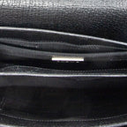 Shoulder Bag Vintage Top Handle Flap Tote Black Textured Leather