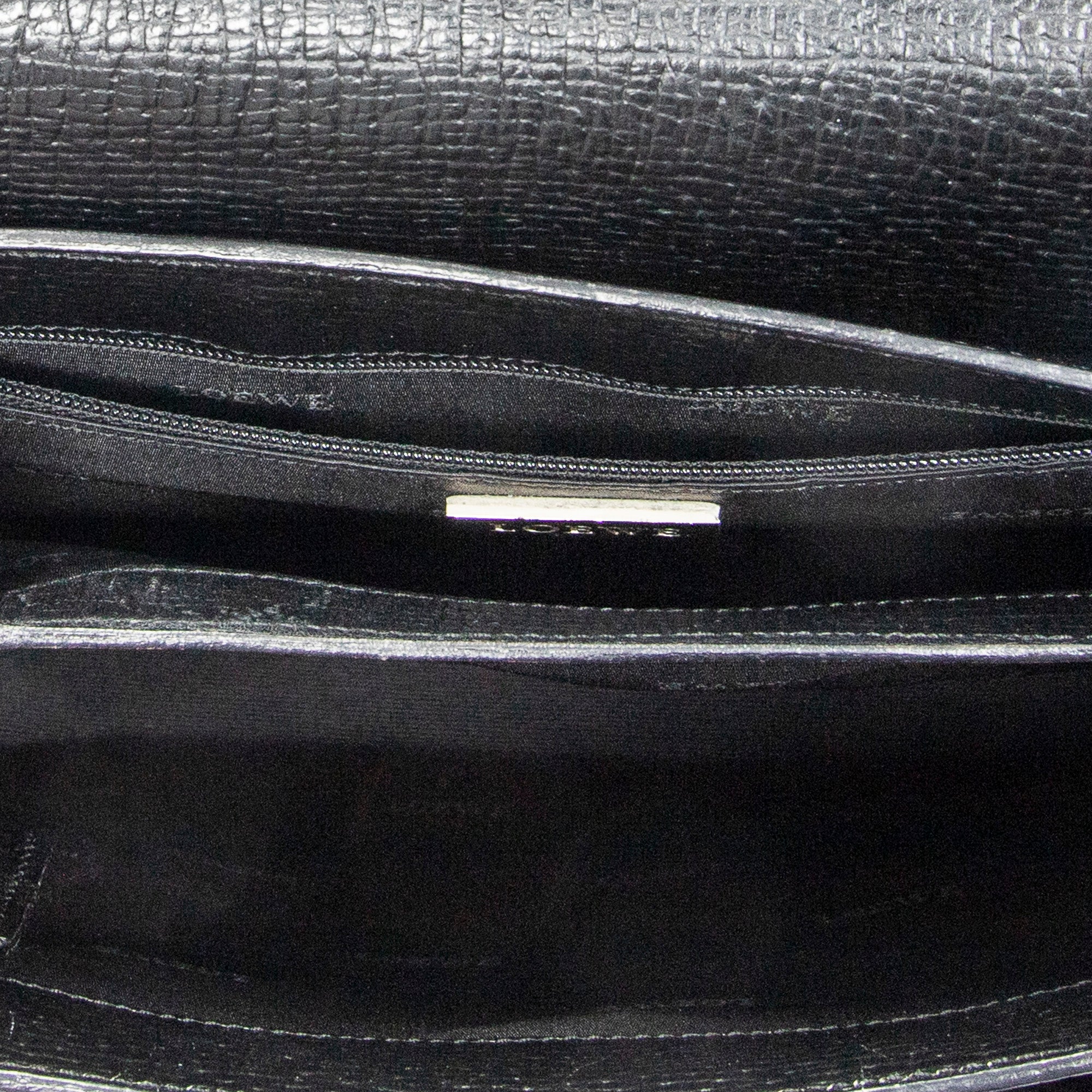 Shoulder Bag Vintage Top Handle Flap Tote Black Textured Leather