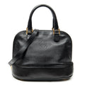 Shoulder Bag Vintage Dome Tote Black Calfskin Leather