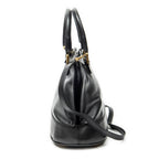 Shoulder Bag Vintage Dome Tote Black Calfskin Leather