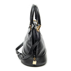 Shoulder Bag Vintage Dome Tote Black Calfskin Leather