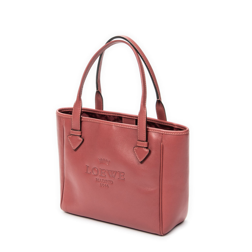 Handbag Heritage Tote Small Pink Calfskin Leather