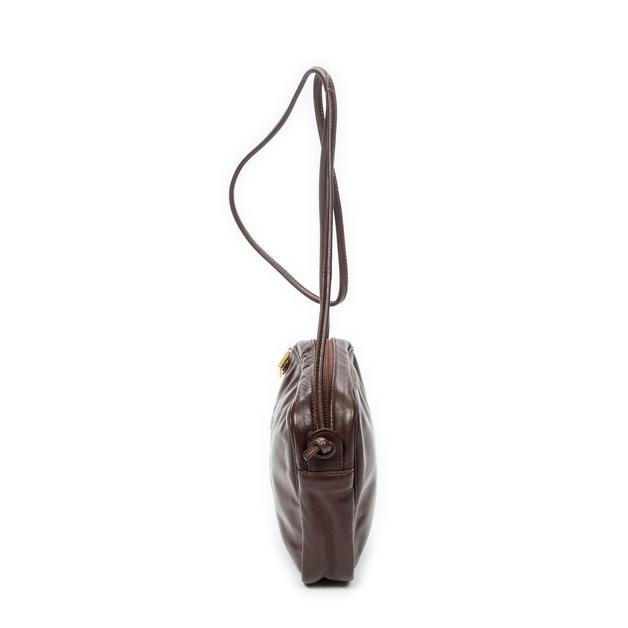 Shoulder Bag Vintage Anagram Crossbody Brown Calfskin Leather