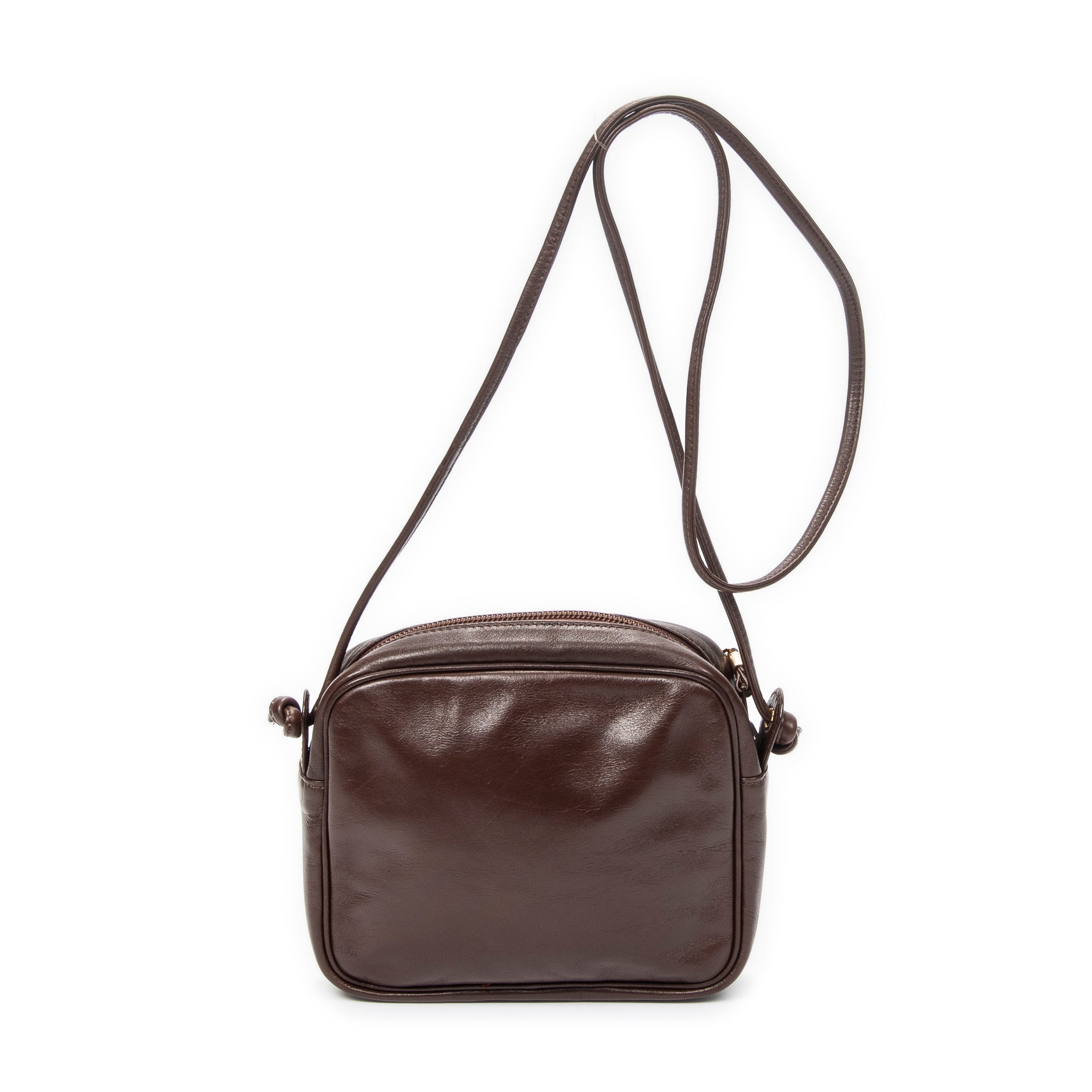 Shoulder Bag Vintage Anagram Crossbody Brown Calfskin Leather