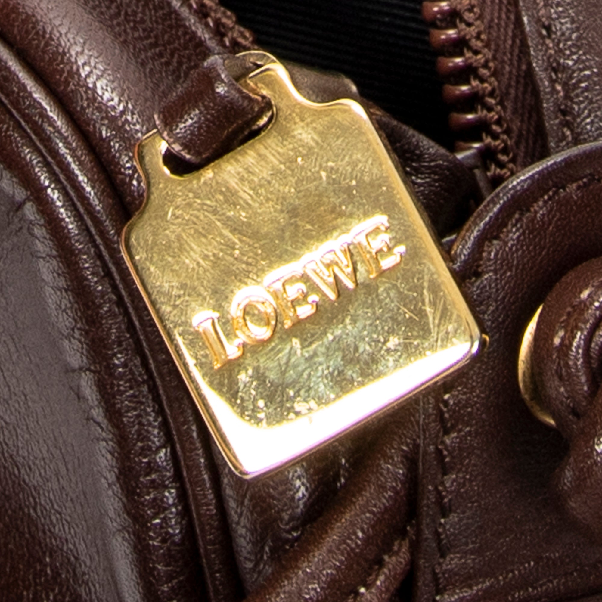 Shoulder Bag Vintage Anagram Crossbody Brown Calfskin Leather