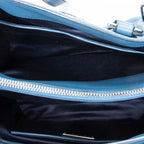 Shoulder Bag Medium Open Tote Blue Calfskin Leather