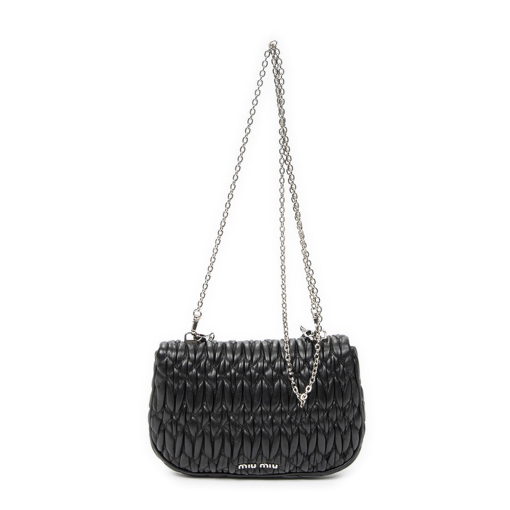 Sac à main femme Crystal Flap en bandoulière en cuir Nappa matelassé noir