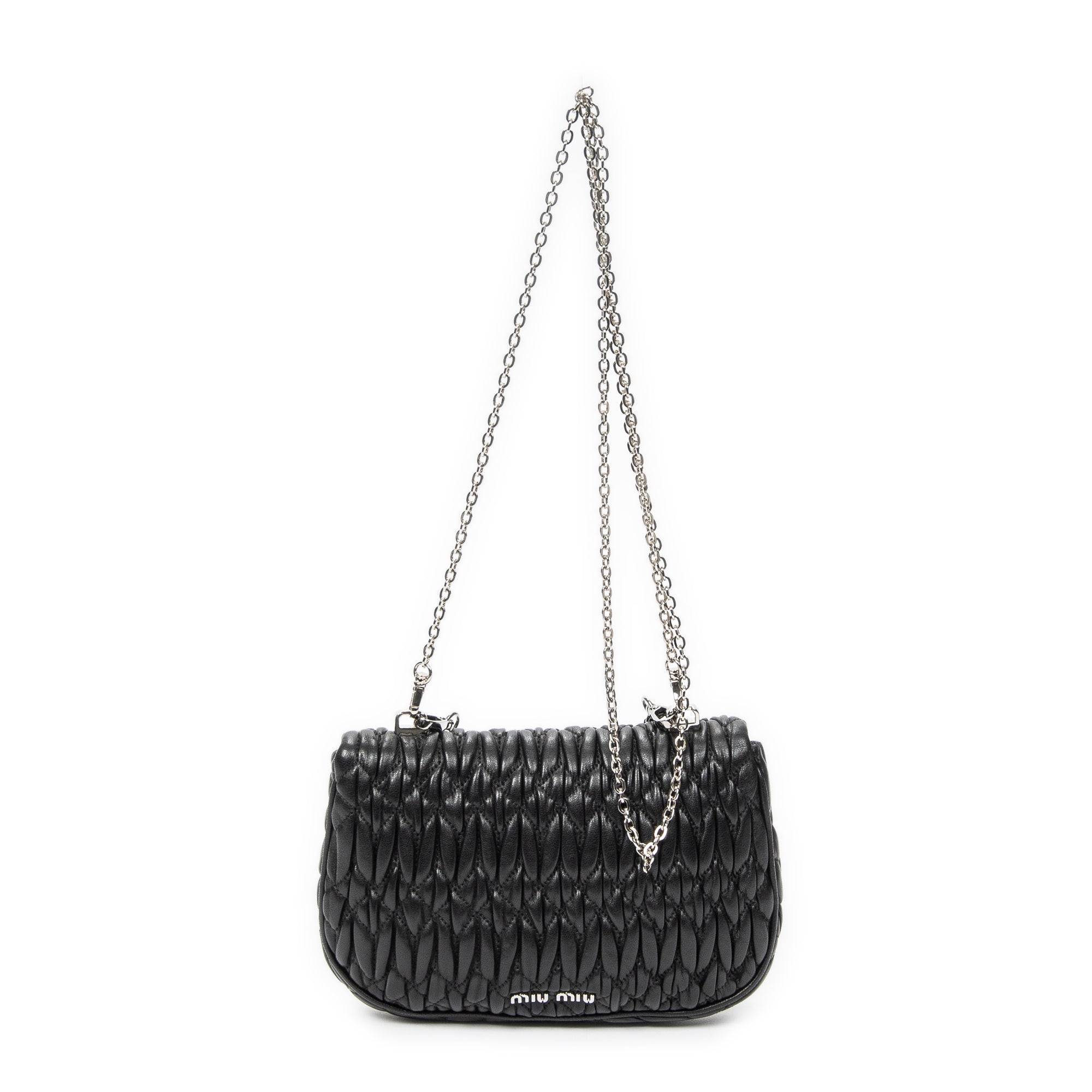 Sac à main femme Crystal Flap en bandoulière en cuir Nappa matelassé noir